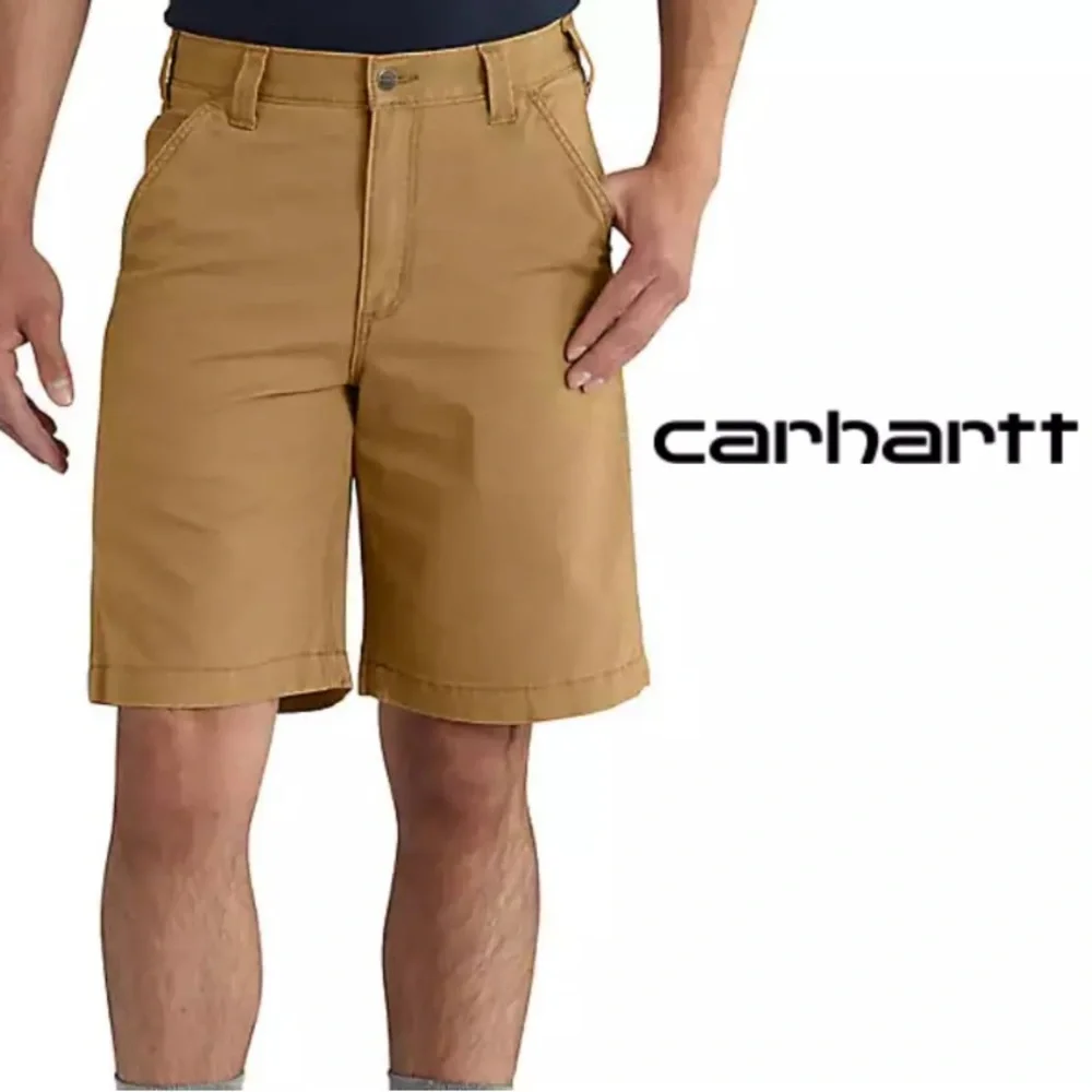 Carhartt Mens Rugged Flex Tan Canvas Work Cargo Shorts Size 40 NWOT